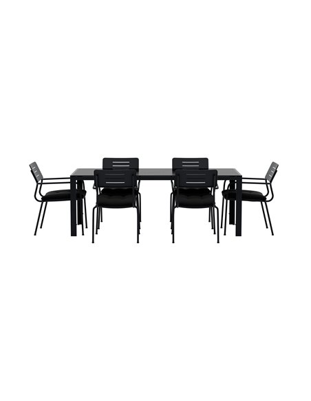 Matgrupp Break med Nicke matstolar, 205 × 90 cm