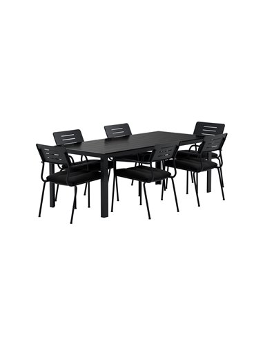 Matgrupp Break med Nicke matstolar, 205 × 90 cm