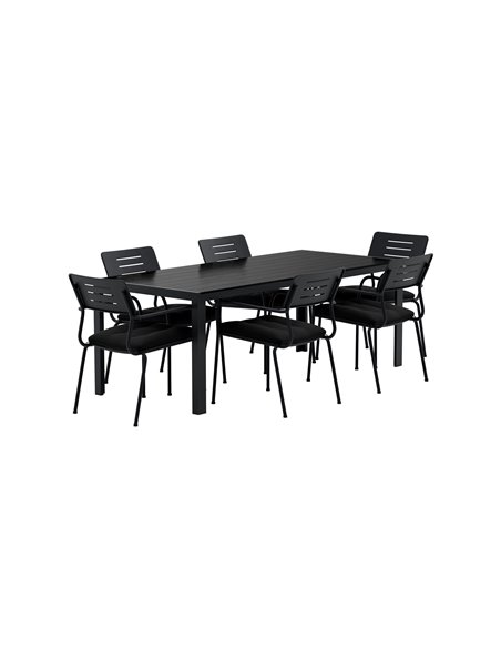Matgrupp Break med Nicke matstolar, 205 × 90 cm