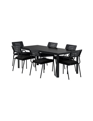 Matgrupp Break med Nicke matstolar, 205 × 90 cm