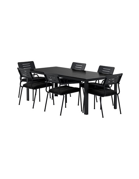 Matgrupp Break med Nicke matstolar, 205 × 90 cm