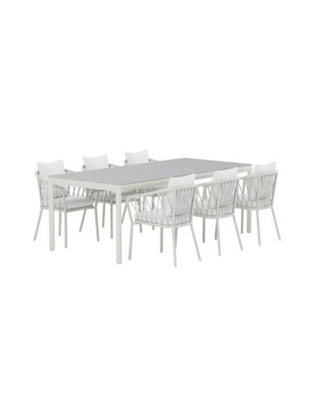 Matgrupp Lino med Linos matstolar, 220 × 100 cm