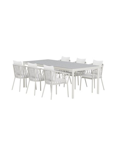 Matgrupp Lino med Linos matstolar, 220 × 100 cm