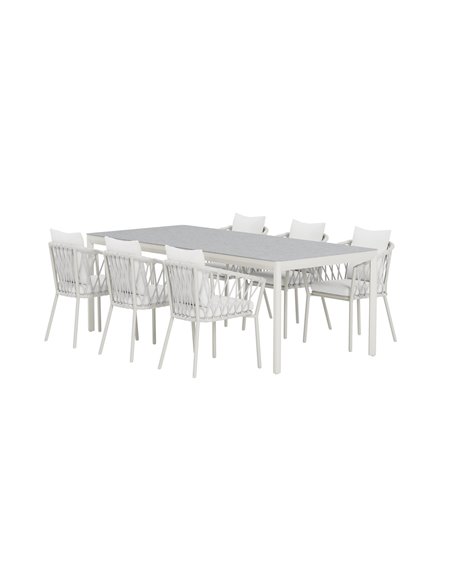 Matgrupp Lino med Linos matstolar, 220 × 100 cm