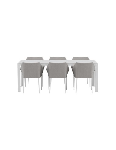 Matgrupp Break med Spoga matstolar, 205 × 90 cm