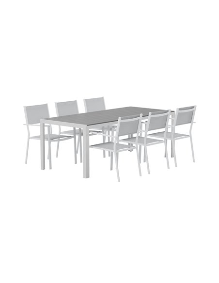 Matgrupp Break med Copacabana matstolar, 205 × 90 cm