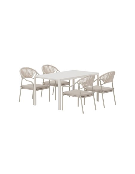 Matgrupp Giardini med Paros matstolar, 150 × 90 cm