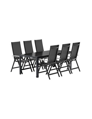Matgrupp Break med Albany matstolar, 205 × 90 cm
