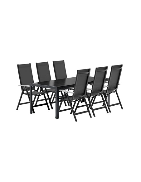 Matgrupp Break med Albany matstolar, 205 × 90 cm