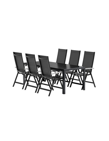 Matgrupp Break med Albany matstolar, 205 × 90 cm