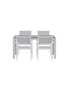 Matgrupp Break med Copacabana matstolar, 150 × 90 cm
