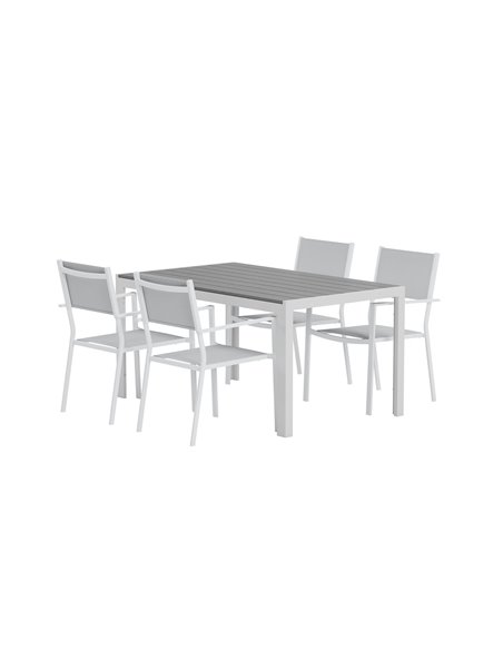 Matgrupp Break med Copacabana matstolar, 150 × 90 cm