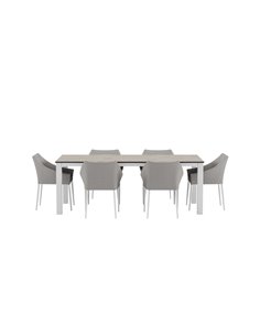 Matgrupp Llama med Spoga matstolar, 205 × 100 cm