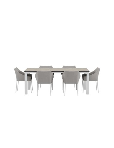 Matgrupp Llama med Spoga matstolar, 205 × 100 cm