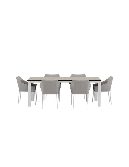 Matgrupp Llama med Spoga matstolar, 205 × 100 cm