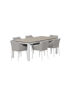 Matgrupp Llama med Spoga matstolar, 205 × 100 cm 2