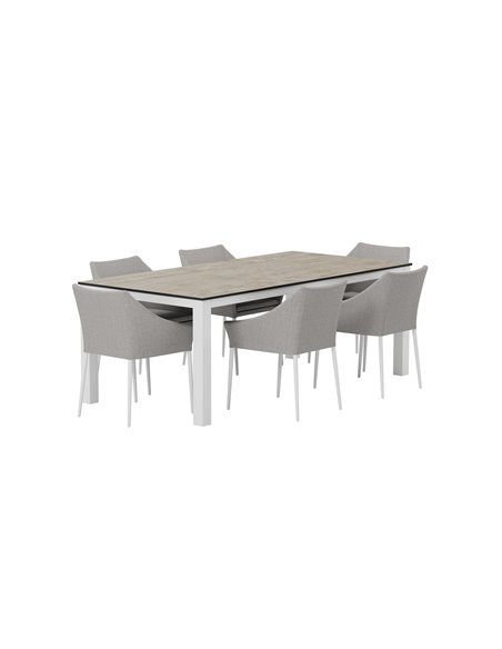 Matgrupp Llama med Spoga matstolar, 205 × 100 cm