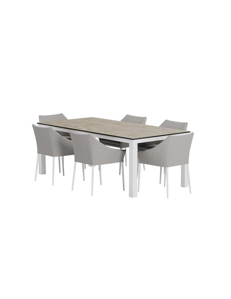 Matgrupp Llama med Spoga matstolar, 205 × 100 cm