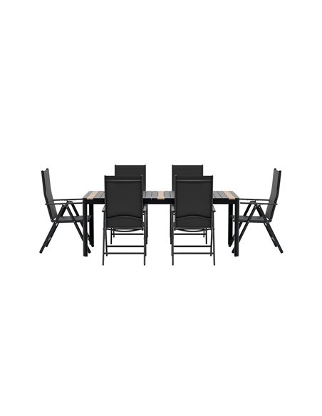 Matgrupp Togo med Break matstolar, 200 × 100 cm