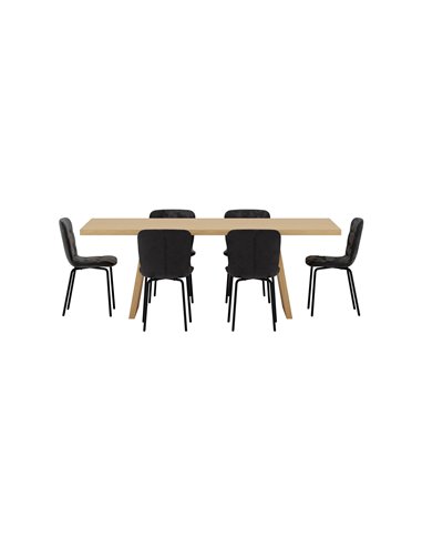 Matgrupp Logga med Punsch matstolar, 210 × 100 cm