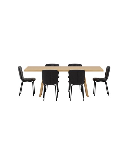 Matgrupp Logga med Punsch matstolar, 210 × 100 cm