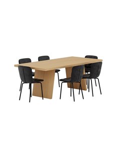 Matgrupp Logga med Punsch matstolar, 210 × 100 cm 2