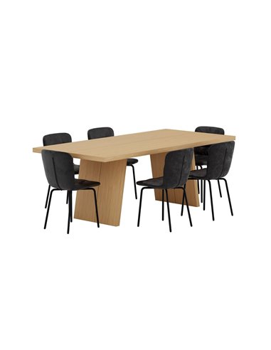 Matgrupp Logga med Punsch matstolar, 210 × 100 cm