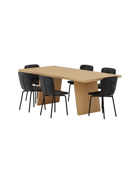 Matgrupp Logga med Punsch matstolar, 210 × 100 cm