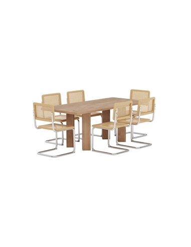 Matgrupp Lillehammer med Robert matstolar, 200 × 90 cm