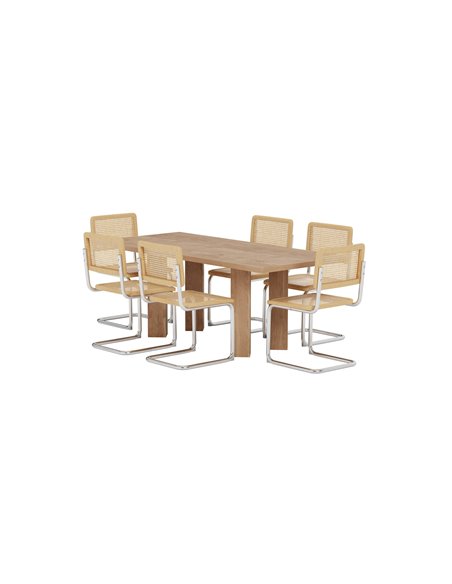 Matgrupp Lillehammer med Robert matstolar, 200 × 90 cm