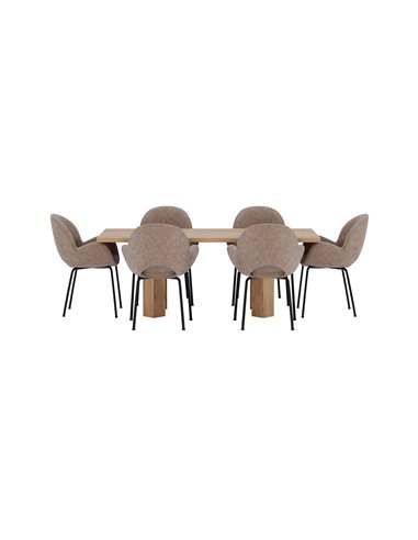 Matgrupp Lillehammer med Florensa matstolar, 200 × 90 cm