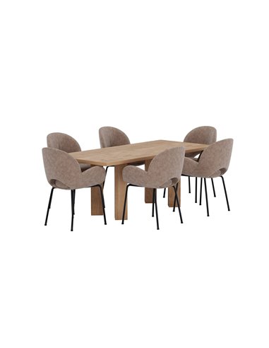 Matgrupp Lillehammer med Florensa matstolar, 200 × 90 cm