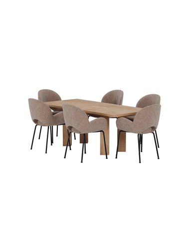 Matgrupp Lillehammer med Florensa matstolar, 200 × 90 cm