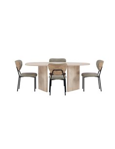 Matgrupp Grönvik med Butterfly matstolar, 180 × 90 cm