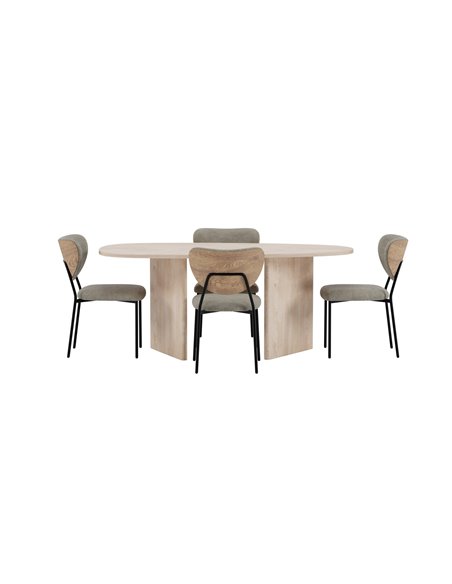 Matgrupp Grönvik med Butterfly matstolar, 180 × 90 cm