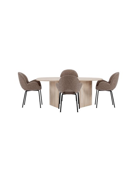 Matgrupp Grönvik med Florensa matstolar, 180 × 90 cm