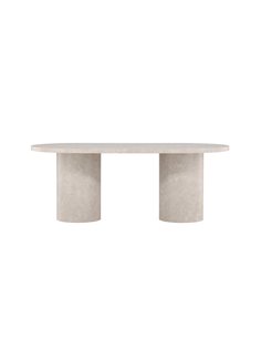 Ovalt matbord Narvik, 200 × 100 cm, Beige