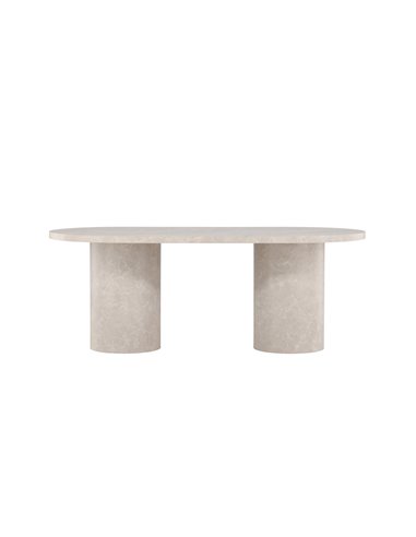 Ovalt matbord Narvik, 200 × 100 cm, Beige