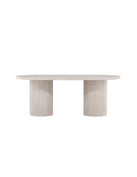 Ovalt matbord Narvik, 200 × 100 cm, Beige