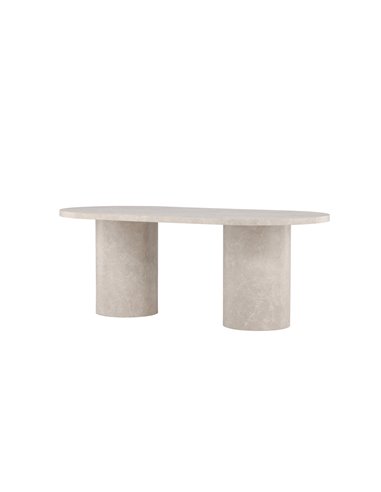 Ovalt matbord Narvik, 200 × 100 cm, Beige