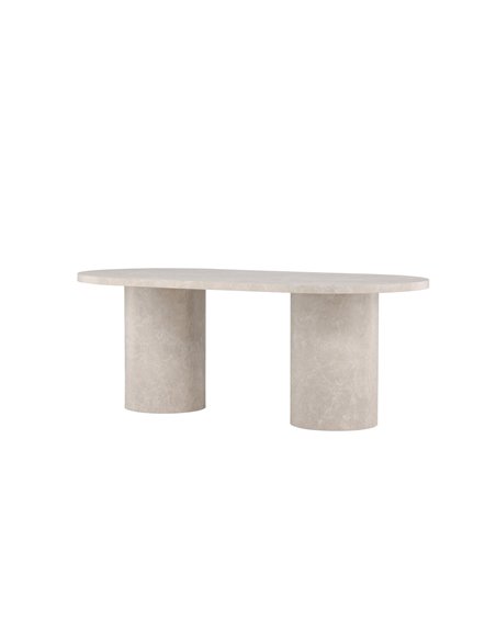 Ovalt matbord Narvik, 200 × 100 cm, Beige