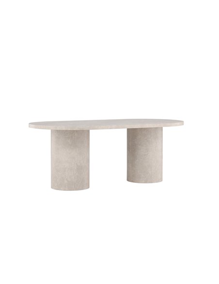Ovalt matbord Narvik, 200 × 100 cm, Beige