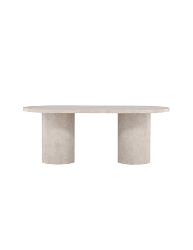 Ovalt matbord Narvik, 200 × 100 cm, Beige