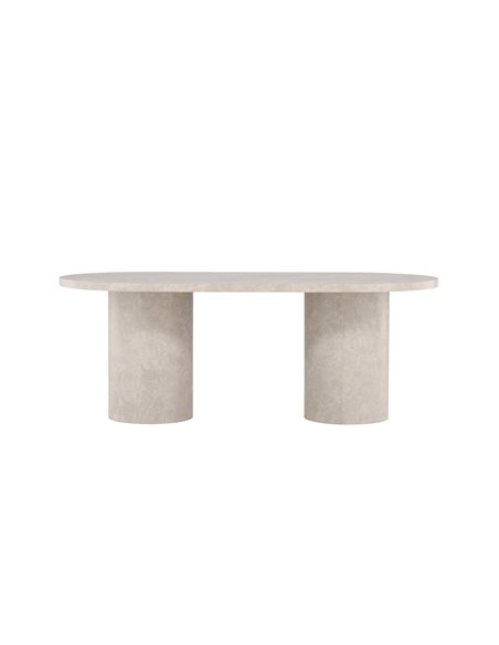 Ovalt matbord Narvik, 200 × 100 cm, Beige