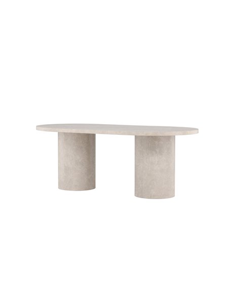 Ovalt matbord Narvik, 200 × 100 cm, Beige