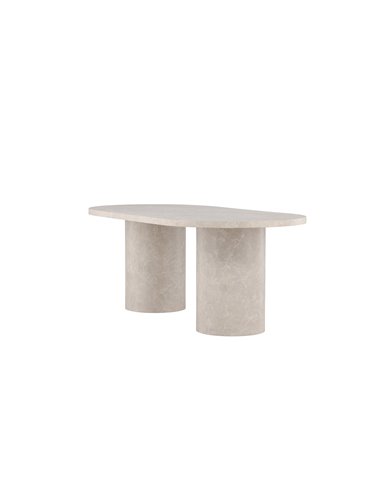 Ovalt matbord Narvik, 200 × 100 cm, Beige