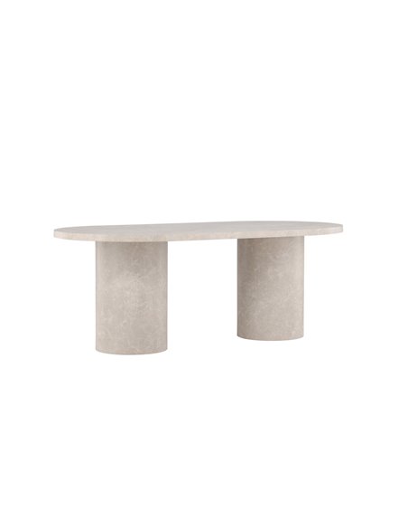 Ovalt matbord Narvik, 200 × 100 cm, Beige