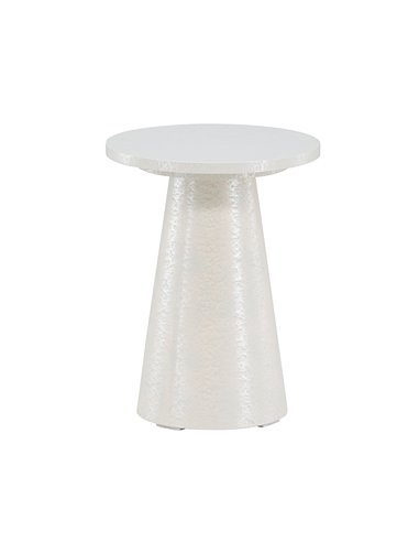 Runt sidobord Lanzo, Ø35 cm, Vit