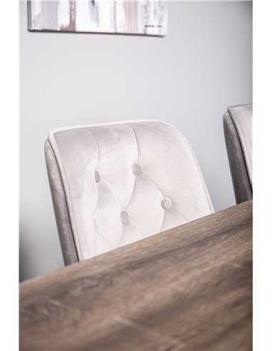 Matgrupp Marina med Velvet Deluxe matstolar, 180 × 90 cm