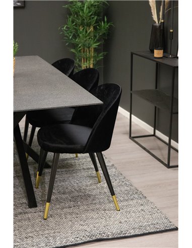 Matgrupp Piazza med Velvet matstolar, 180 × 90 cm